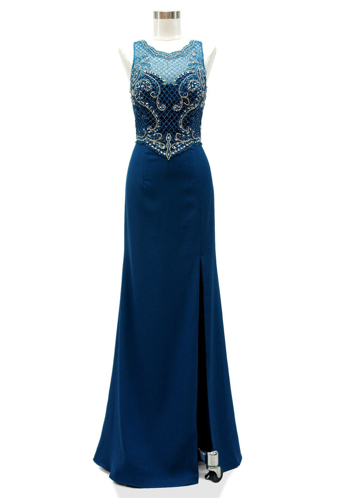 Mother Of The Bride Lace beaded satin chiffon Long Gown Dress.