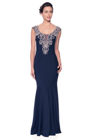 Mother Of The Bride Lace beaded satin chiffon Long Gown Dress.