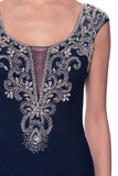 Mother Of The Bride Lace beaded satin chiffon Long Gown Dress.