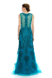Mother Of The Bride Lace beaded satin chiffon Long Gown Dress.