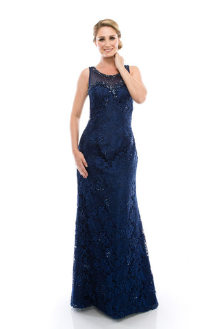 Mother Of The Bride Lace beaded satin chiffon Long Gown Dress.