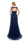 Mother Of The Bride Lace beaded satin chiffon Long Gown Dress.