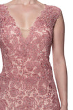 Mother Of The Bride Lace beaded satin chiffon Long Gown Dress.