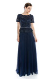 Mother Of The Bride Lace beaded satin chiffon Long Gown Dress.