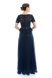 Mother Of The Bride Lace beaded satin chiffon Long Gown Dress.