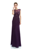 Mother Of The Bride Lace beaded satin chiffon Long Gown Dress.
