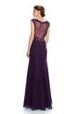 Mother Of The Bride Lace beaded satin chiffon Long Gown Dress.