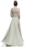 Mother Of The Bride Lace beaded satin chiffon Long Gown Dress.
