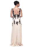 Mother Of The Bride Lace beaded satin chiffon Long Gown Dress.