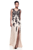 Mother Of The Bride Lace beaded satin chiffon Long Gown Dress.