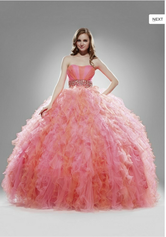 Quinceanera, sweet 16, engagement ball gown dress designer
