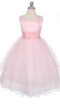 Flower girl communion lace beaded chiffon dresses