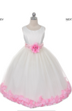 Flower girl communion lace beaded chiffon dresses