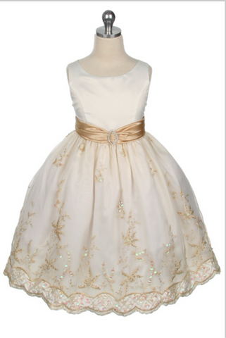 Flower girl communion lace beaded chiffon dresses