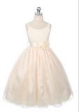 Flower girl communion lace beaded chiffon dresses