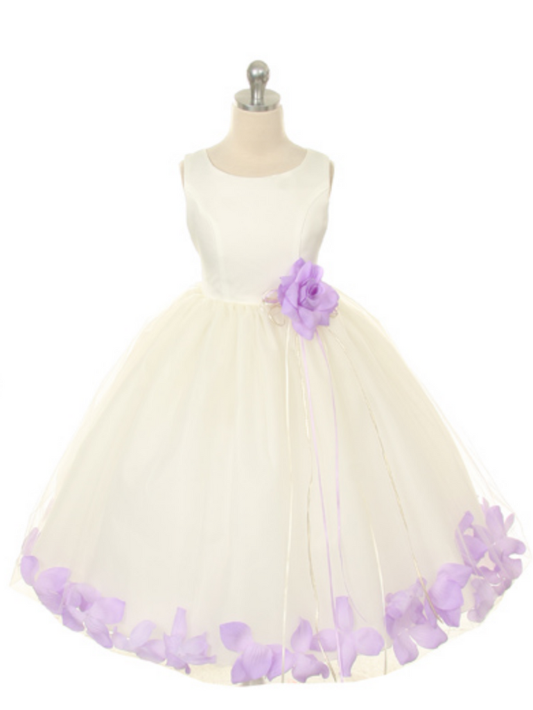 Flower girl communion lace beaded chiffon dresses