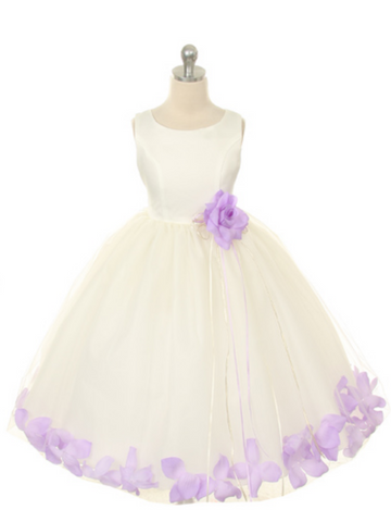 Flower girl communion lace beaded chiffon dresses
