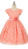 Flower girl communion lace beaded chiffon dresses