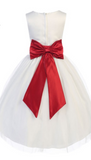 Flower girl communion lace beaded chiffon dresses