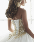 Beautiful quinceanera, sweet 16, engagement ball gown dress designed by House of Wu