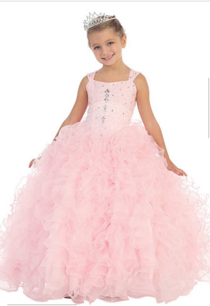 Pageant, princess, flower girl Tiffany dresses, pink gown