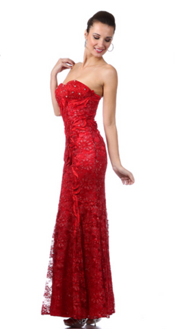 Prom Evenning Lace Jersey Beaded Dresses