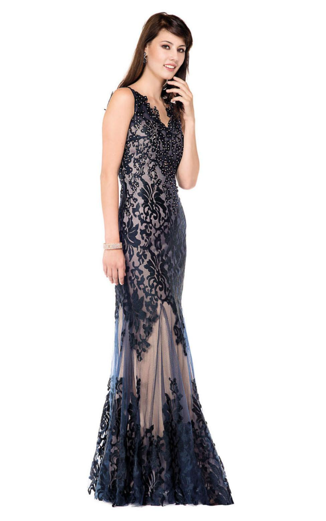 Prom Evenning Lace Jersey Beaded Dresses