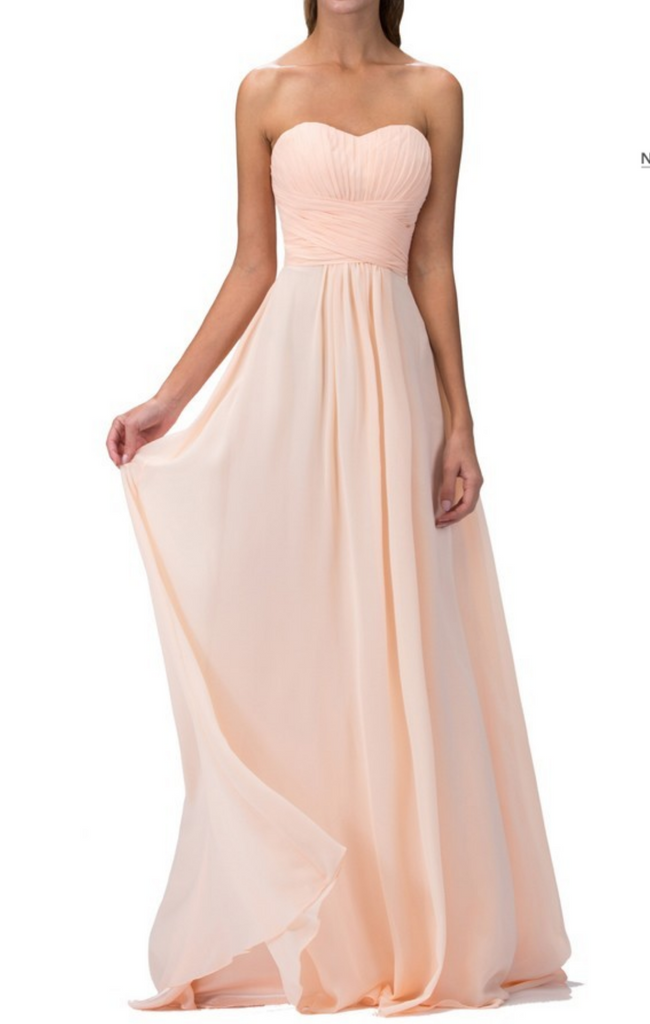Chiffon lace sleeve long bridesmaid dress.