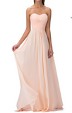 Chiffon lace sleeve long bridesmaid dress.