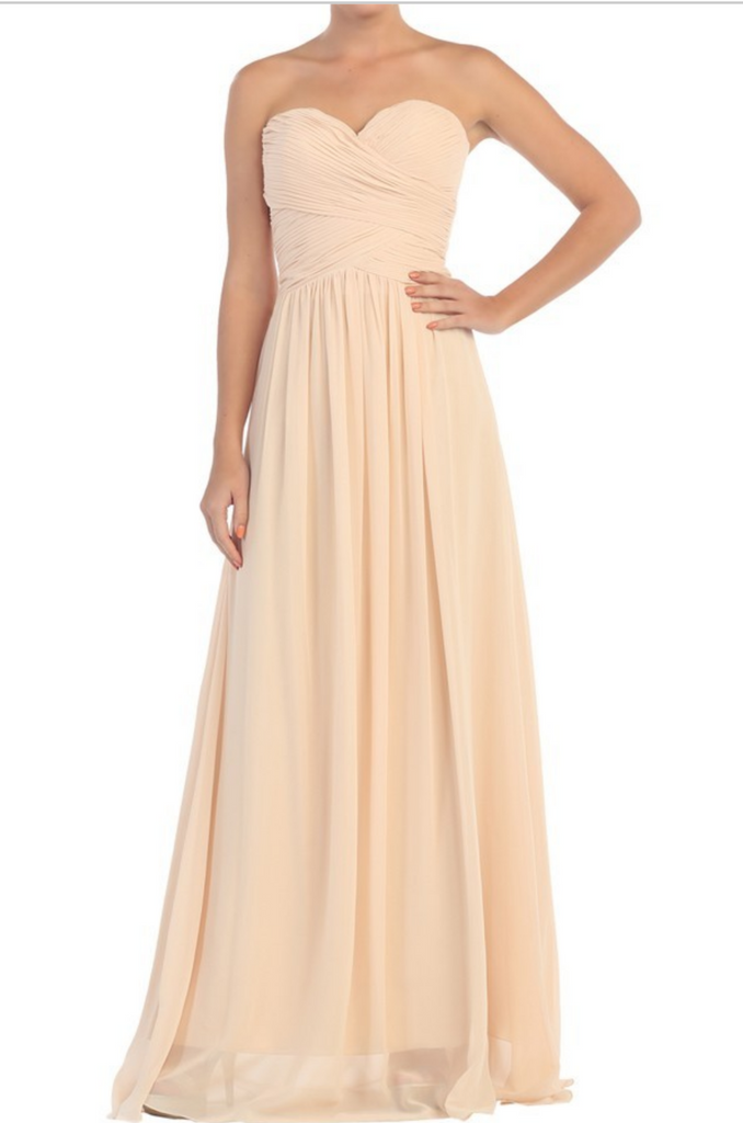 Chiffon lace sleeve long bridesmaid dress.