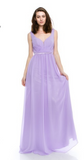 Chiffon lace sleeve long bridesmaid dress.