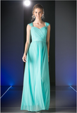 Chiffon lace sleeve long bridesmaid dress.