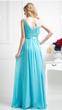 Chiffon lace sleeve long bridesmaid dress.