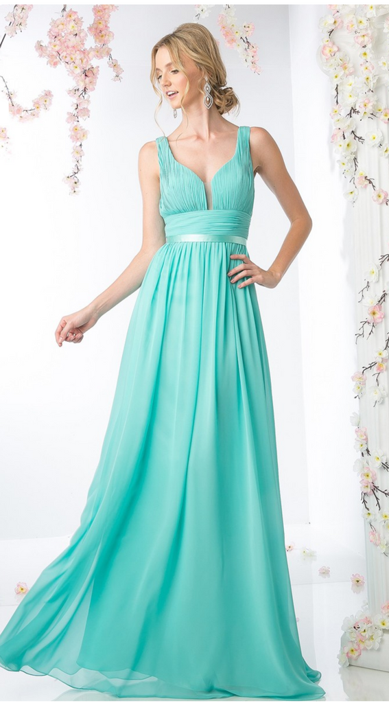 Chiffon lace sleeve long bridesmaid dress.