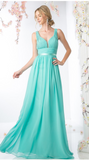 Chiffon lace sleeve long bridesmaid dress.