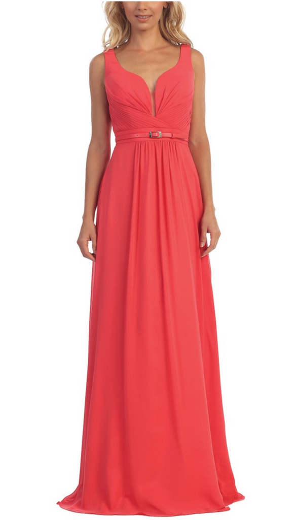 Chiffon lace sleeve long bridesmaid dress.