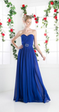 Chiffon lace sleeve long bridesmaid dress.