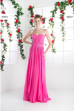 Chiffon lace sleeve long bridesmaid dress.