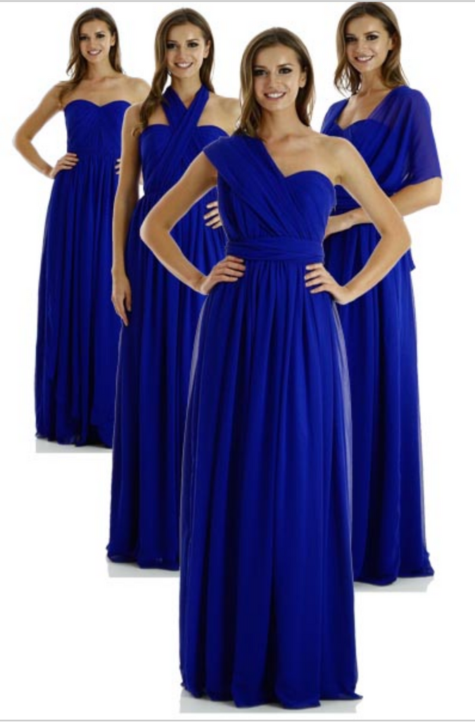 Chiffon lace sleeve long bridesmaid dress.