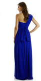 Chiffon lace sleeve long bridesmaid dress.