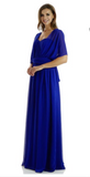 Chiffon lace sleeve long bridesmaid dress.