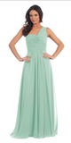 Chiffon lace sleeve long bridesmaid dress.