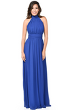 Chiffon lace sleeve long bridesmaid dress.