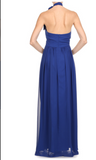 Chiffon lace sleeve long bridesmaid dress.