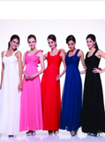 Chiffon lace sleeve long bridesmaid dress.