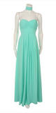 Chiffon lace sleeve long bridesmaid dress.