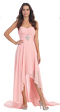 Chiffon lace sleeve long bridesmaid dress.
