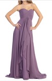 Chiffon lace sleeve long bridesmaid dress.