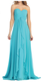 Chiffon lace sleeve long bridesmaid dress.