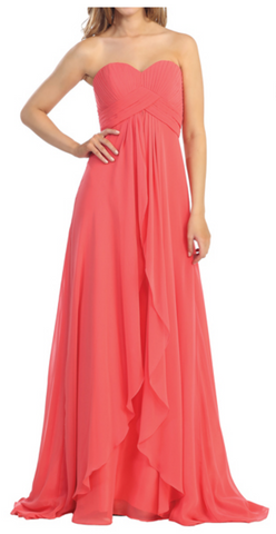 Chiffon lace sleeve long bridesmaid dress.